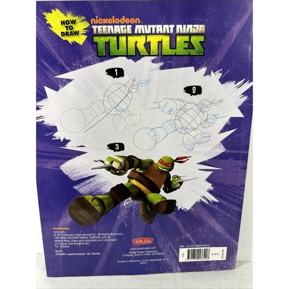 How to Draw Teenage Mutant Ninja Turtles Book Paperback Nickelodeon Viacom TMNT - Picture 3 of 8